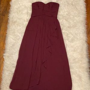 Burgundy David’s Bridal Bridesmaid dress